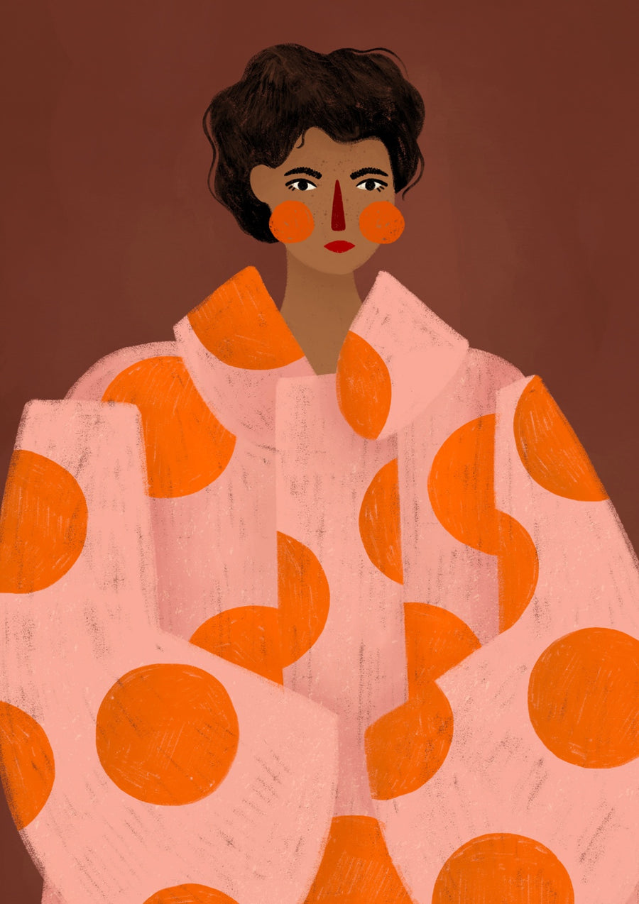 The Woman with the Orange Dots - Print only