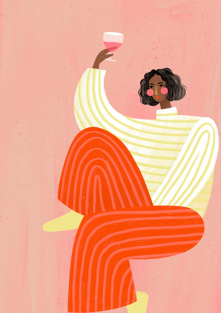 The Woman with the Glass of Wine - Print only