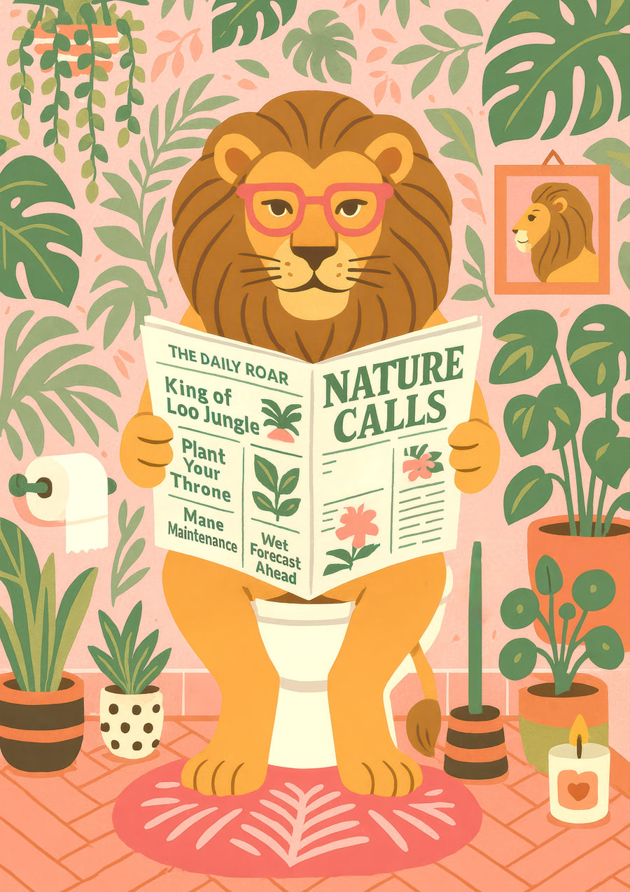 Lion Toilet - Print only