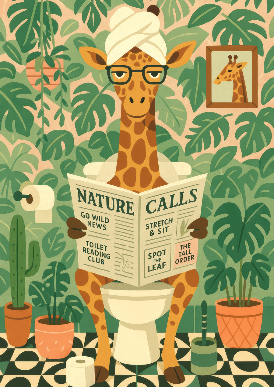 Giraffe Toilet - Print only
