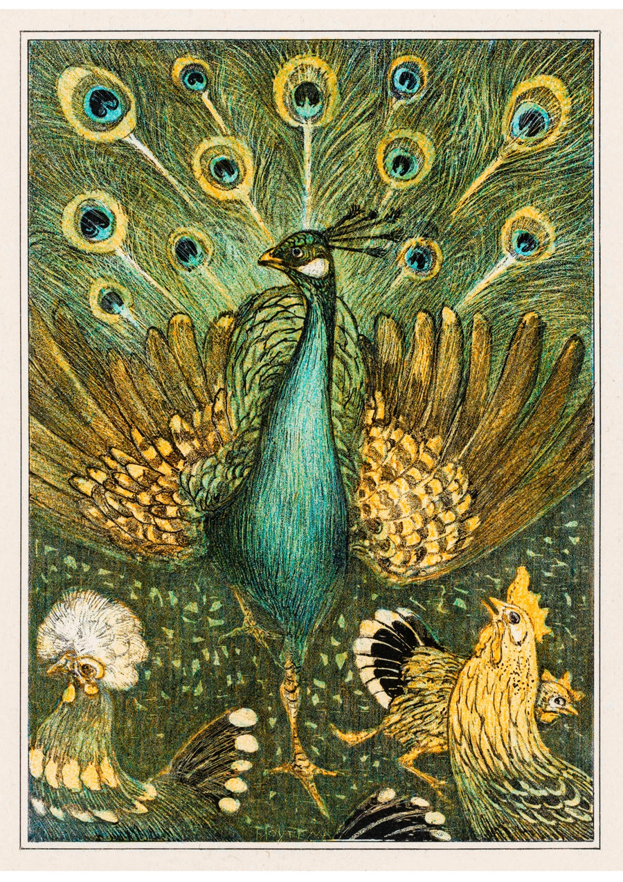 Peafowl and Hens - Print only