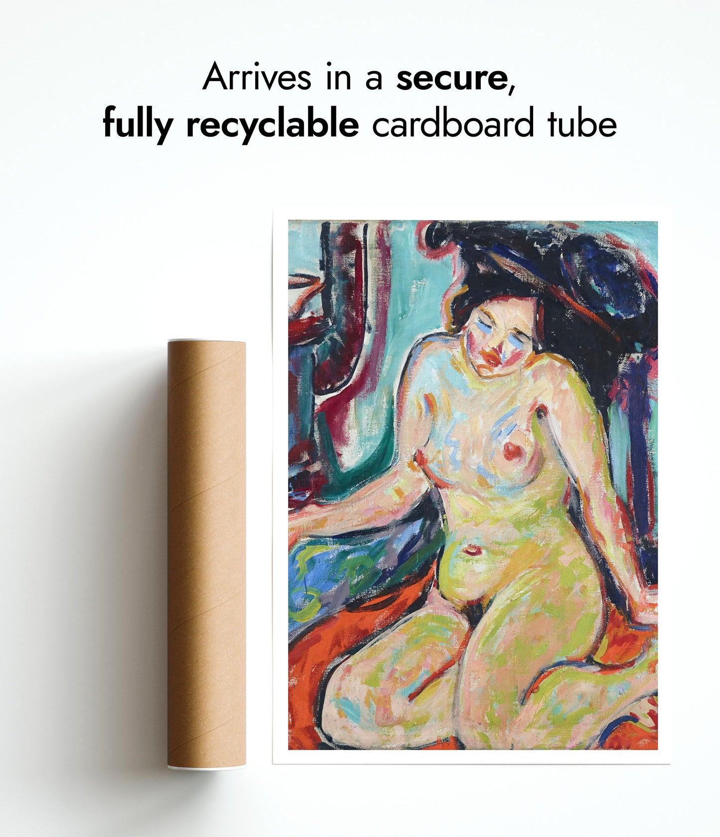 Nude Sitting on Orange Cloth