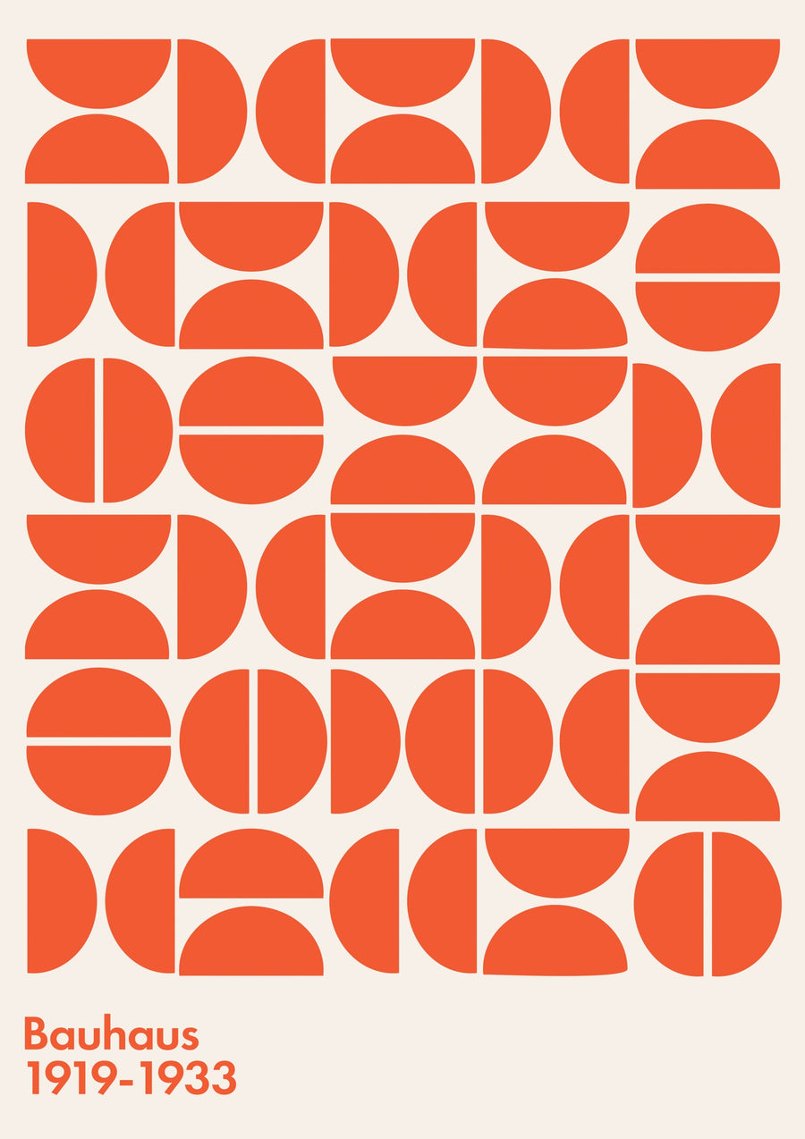Demi-cercles orange sur fond blanc - Print only