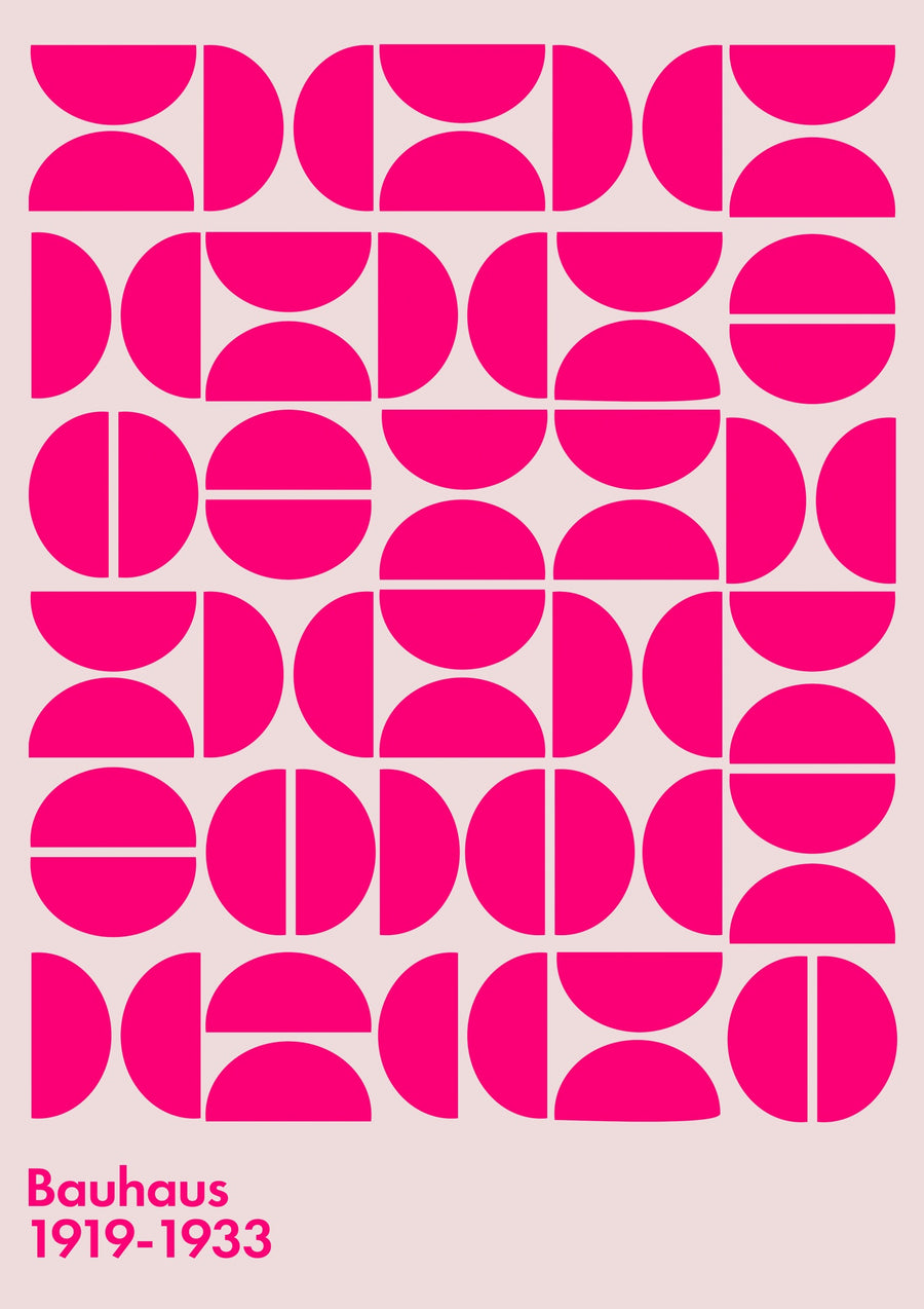 Halbkreise Pink auf Weiß - Print only