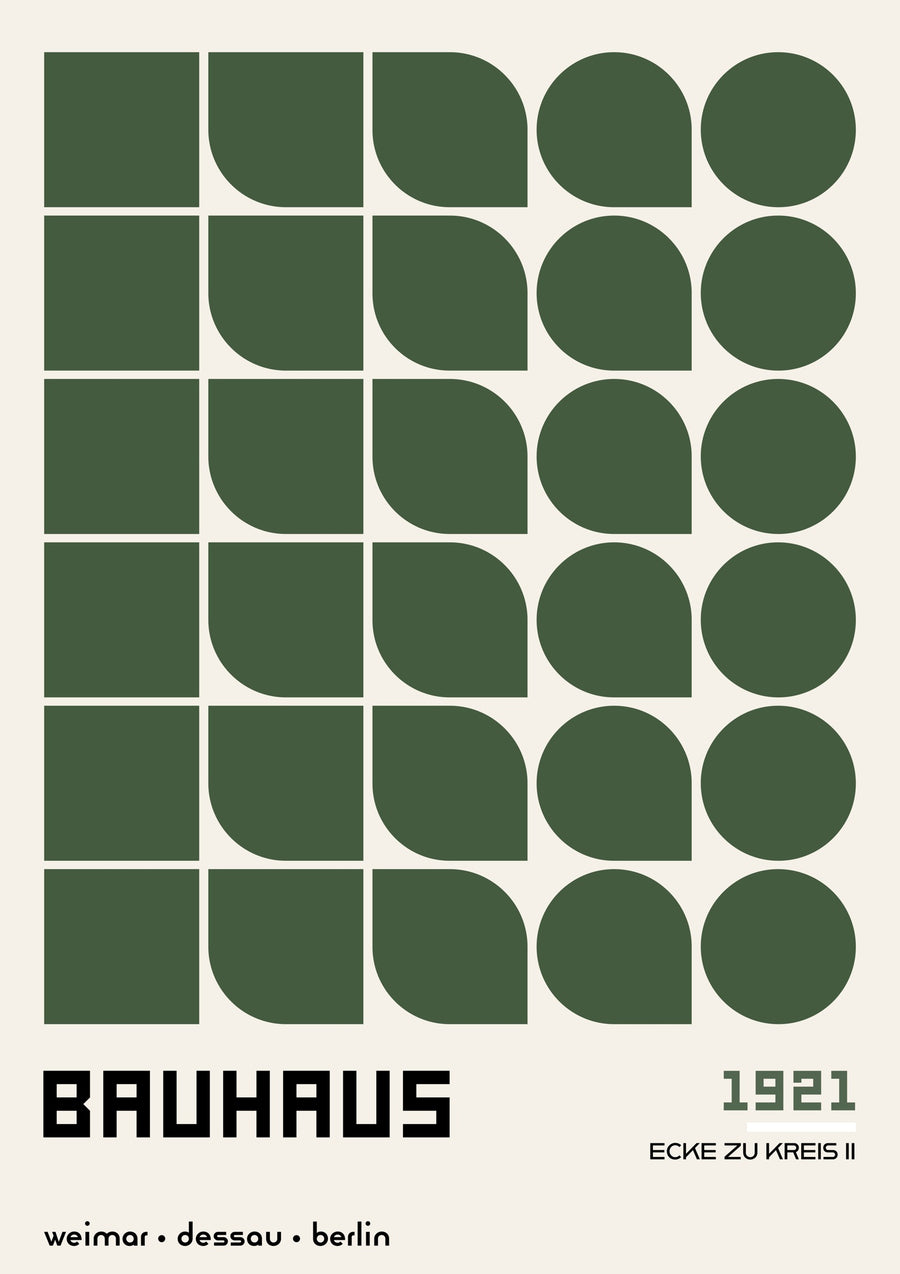 Hoek naar cirkel, in groen - Print only