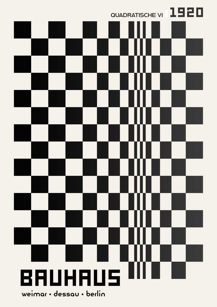 Kvadratiska, i svartvitt - Print only