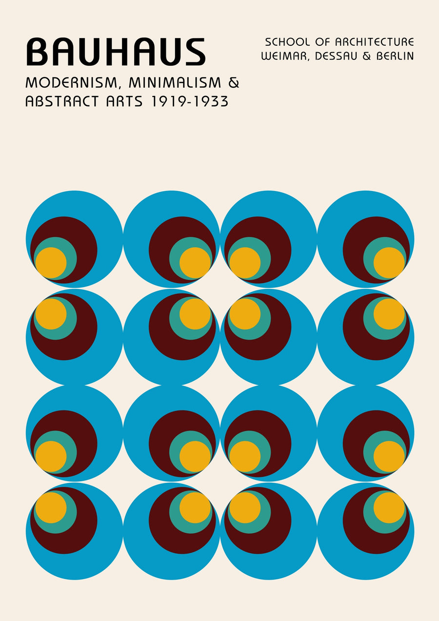 Blauwe & Groene Concentische Cirkels - Print only