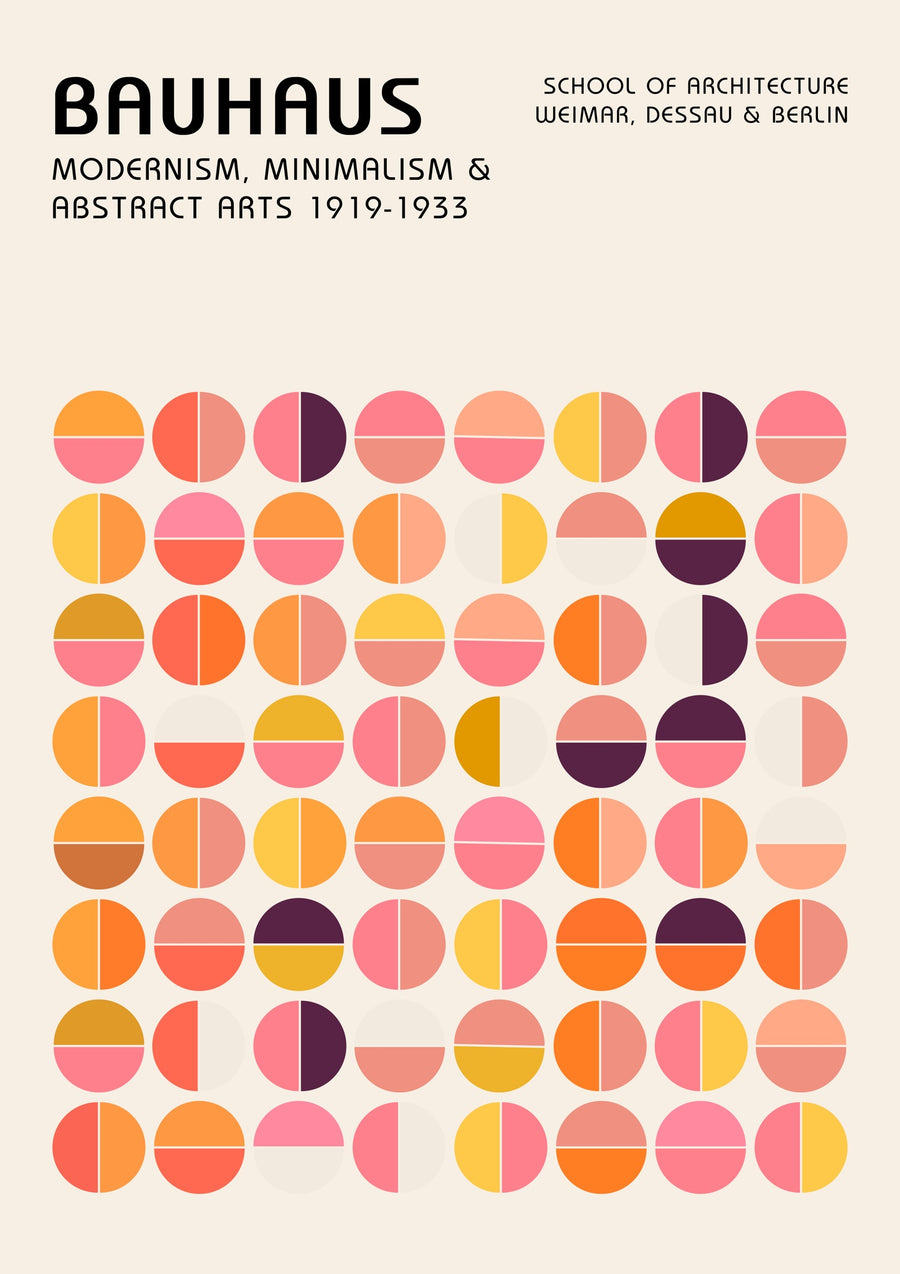 Rosa & Orange cirklar - Print only