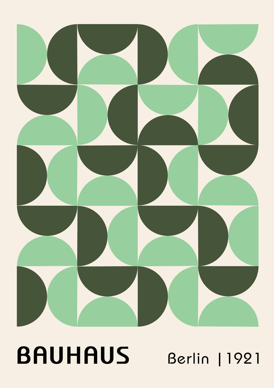 Green Semi-Circles - Natural frame