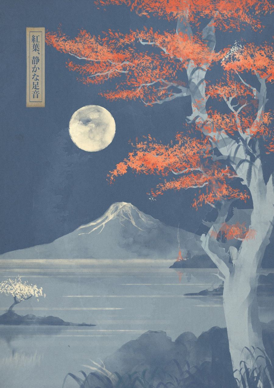 Crimson Leaves, Silent Steps - Print only