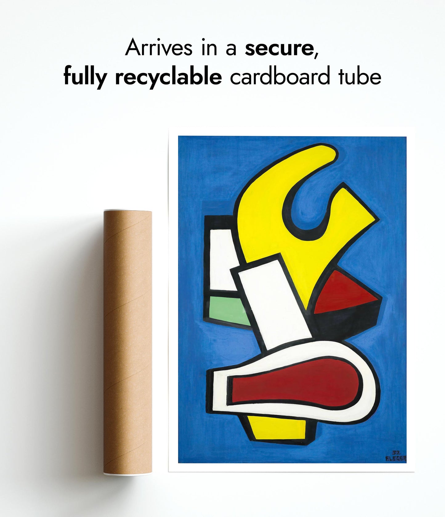 Architektonische Komposition, blauer Hintergrund