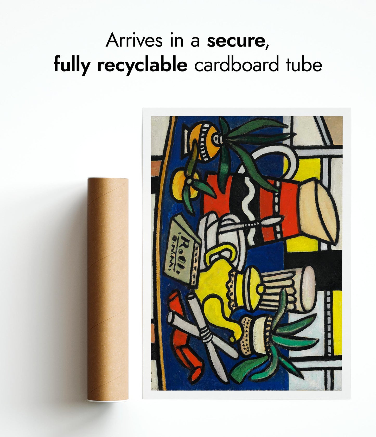 Stilleben med blå matta