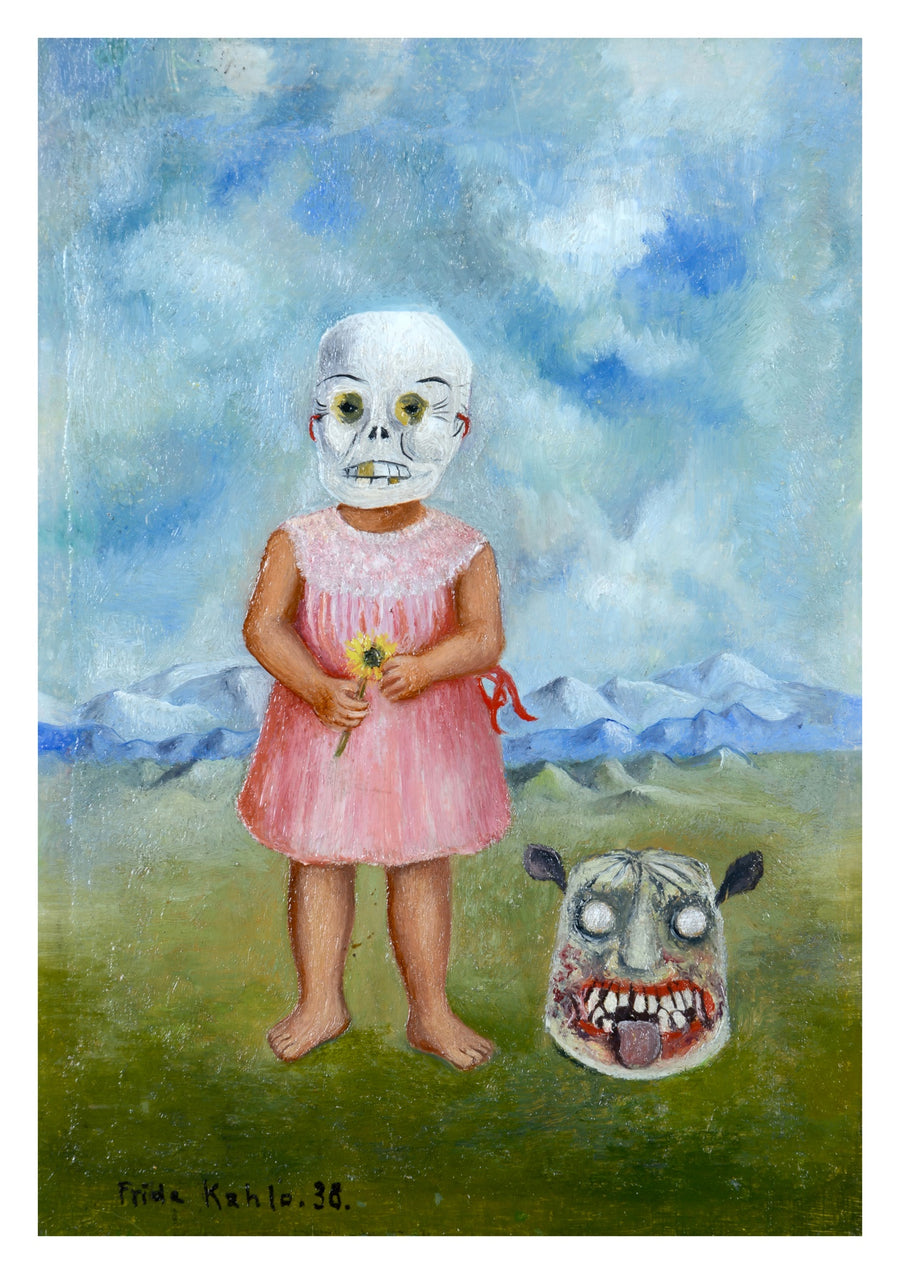 Fille avec un masque de la mort - Print only