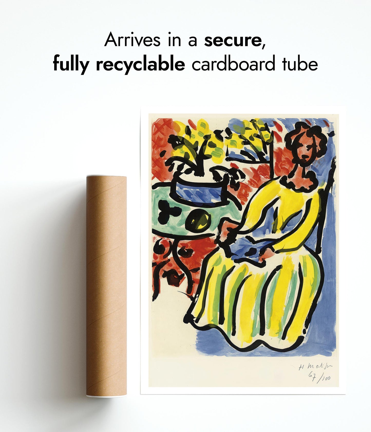 Marie-José in een geel jurkje