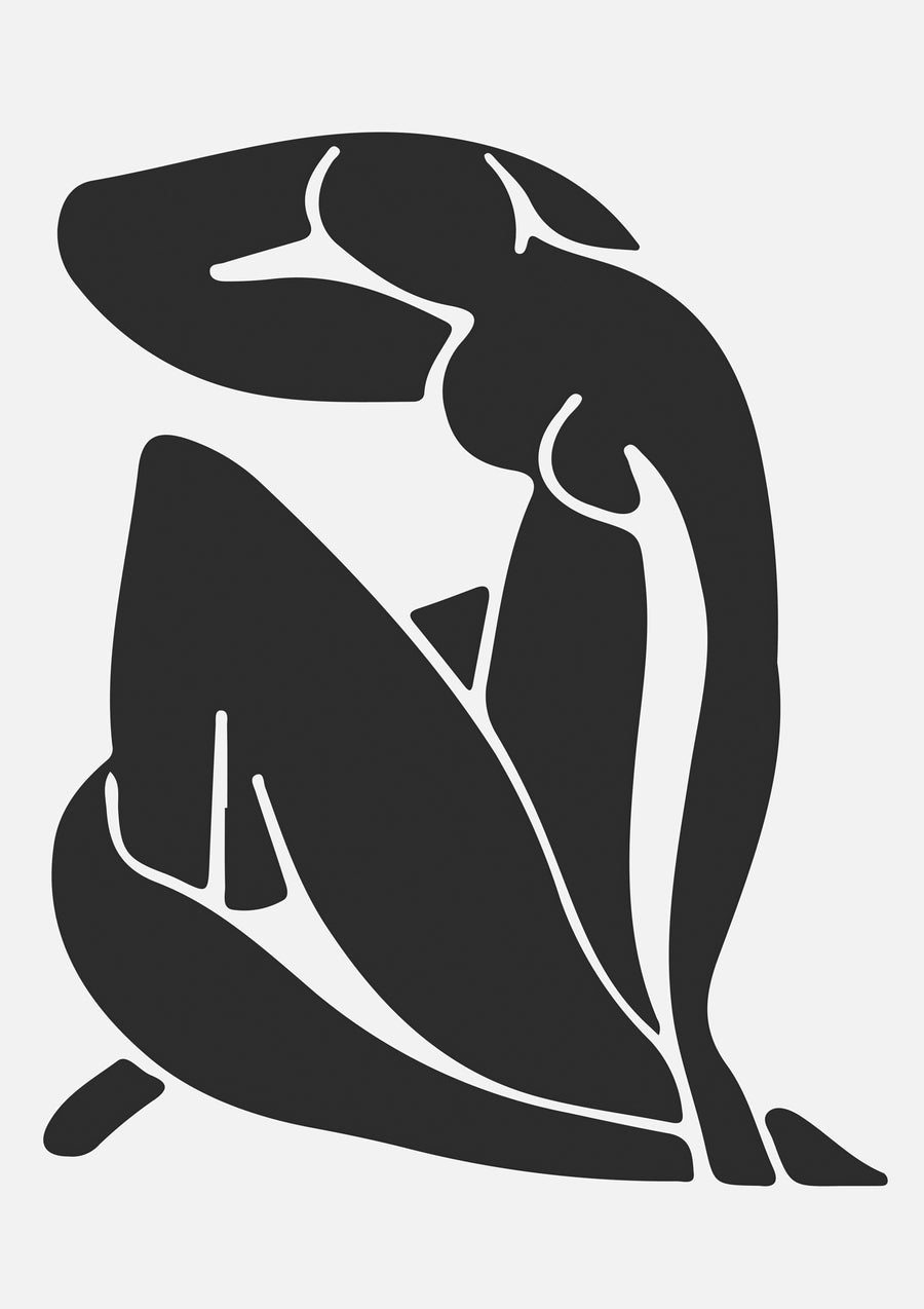 Schwarze Frau, ausgeschnittenes Papier - Print only