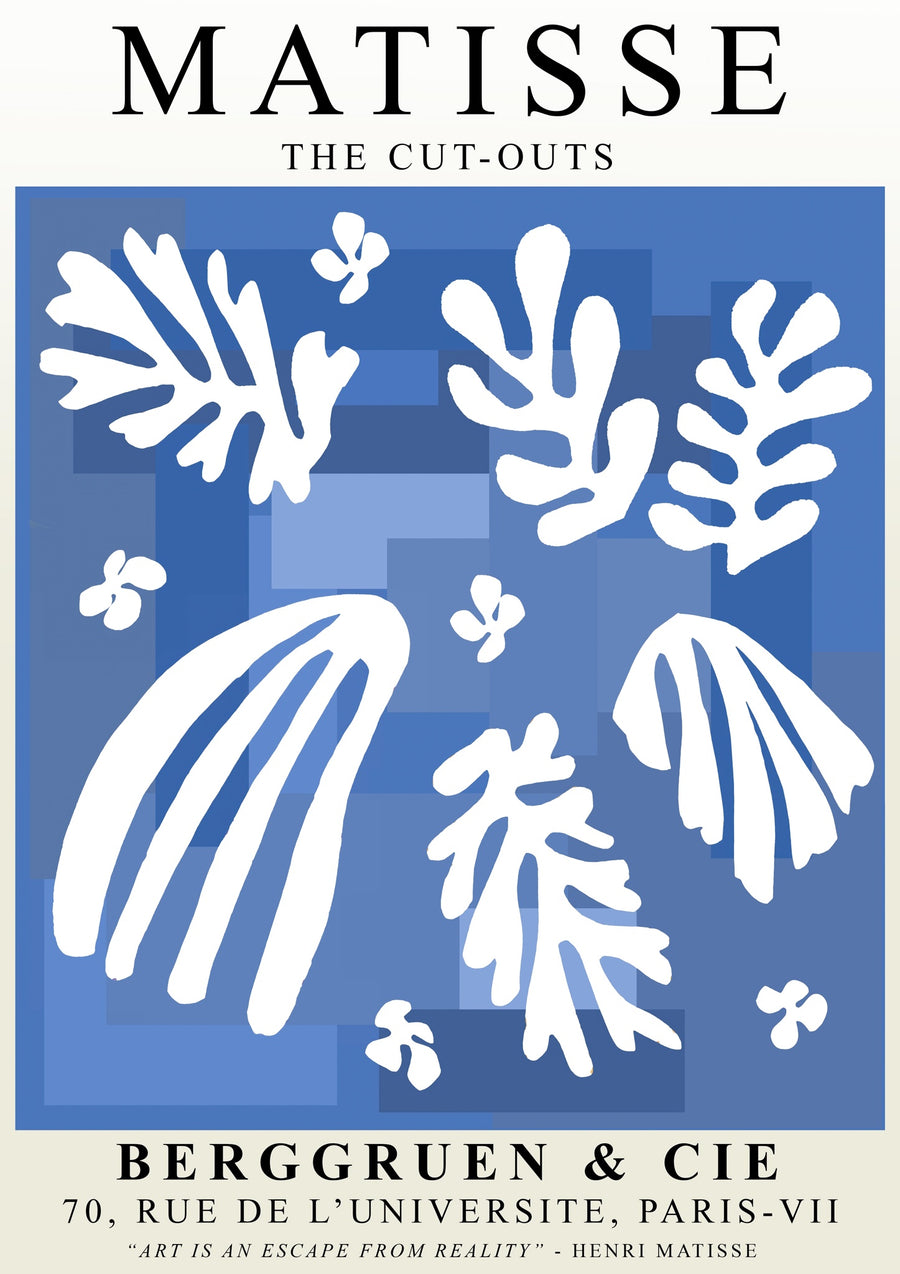Matisse Blue Cut-Outs - Print only
