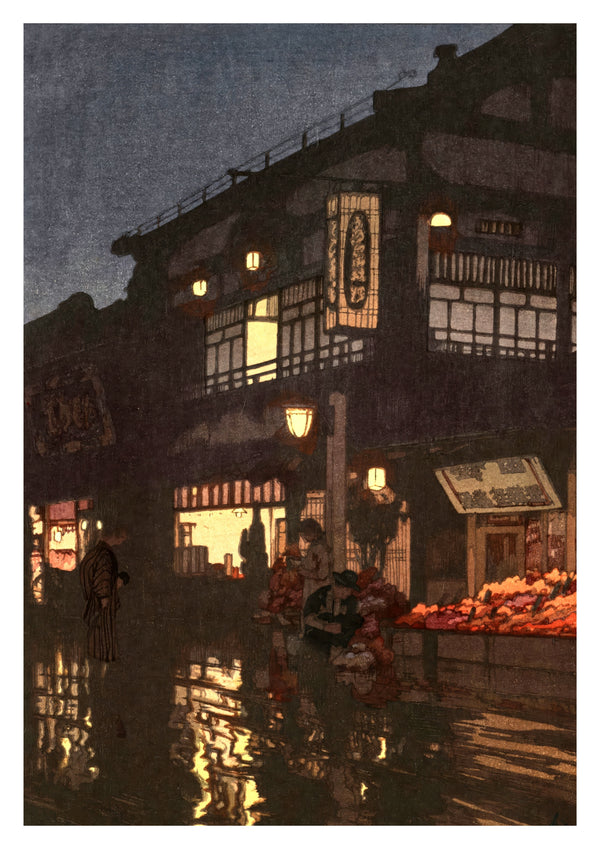 Kagurazaka Straße nach einer Nacht im Regen