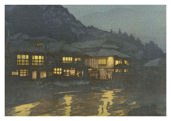 Abend in einer heißen Quelle