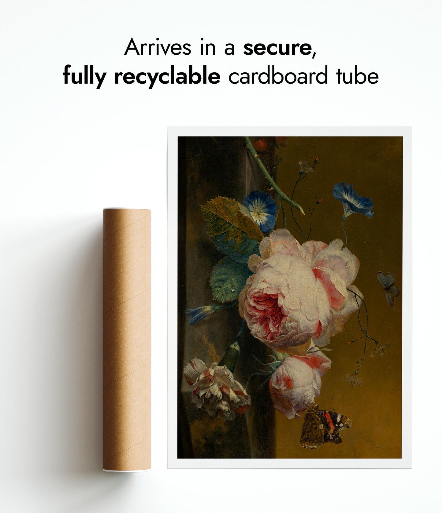 Stillleben mit Blumen und Schmetterling