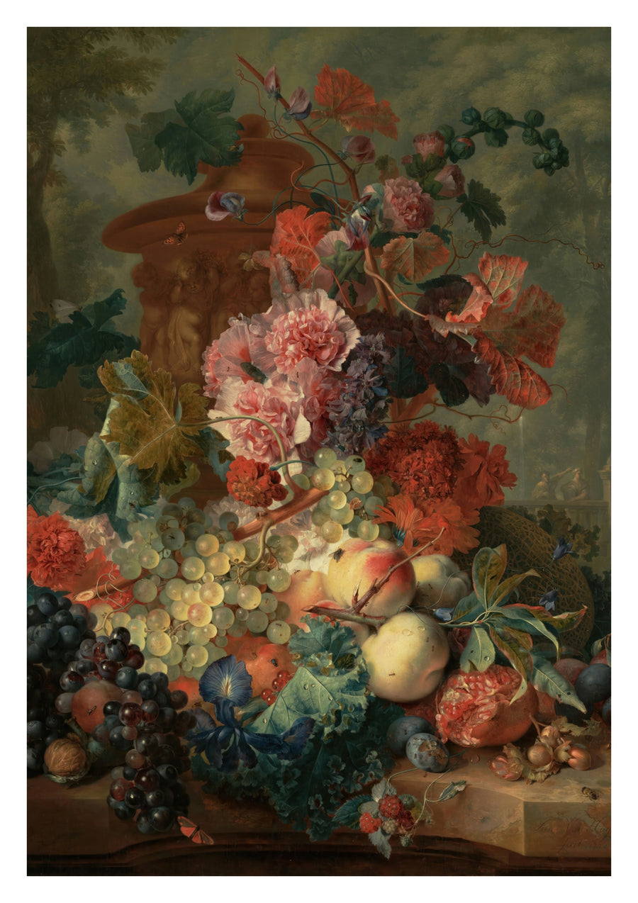 Stilleben mit Obst und Blumen - Print only