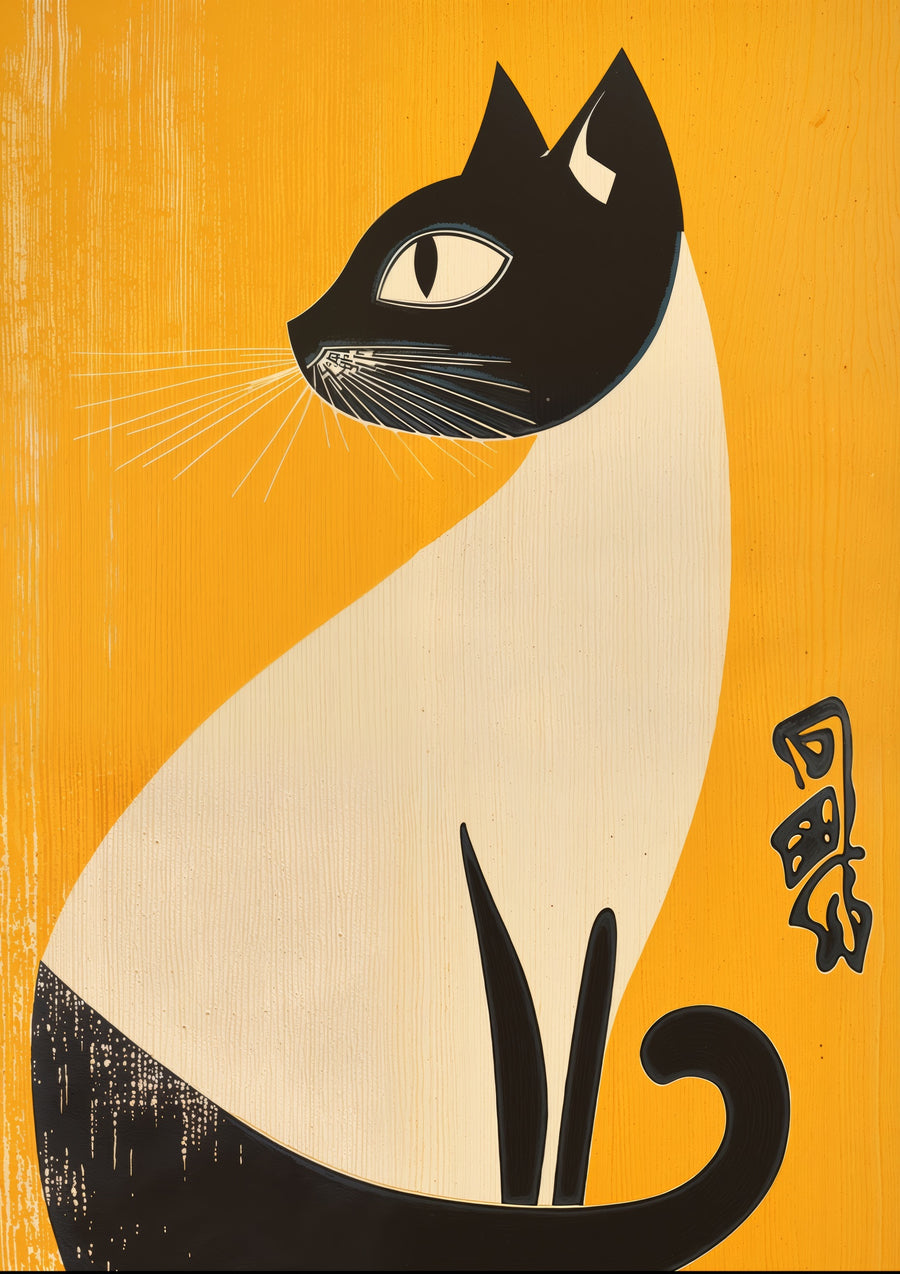 Chat en bois gravé - Print only