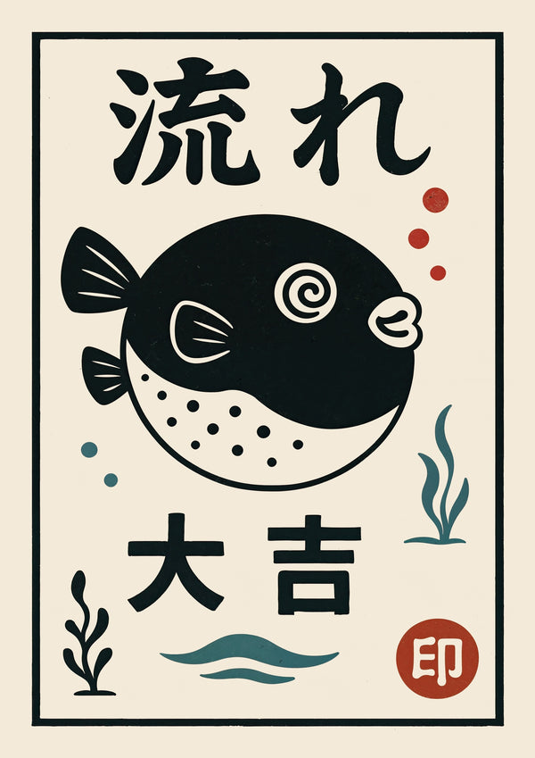 Bébé poisson-globe chanceux