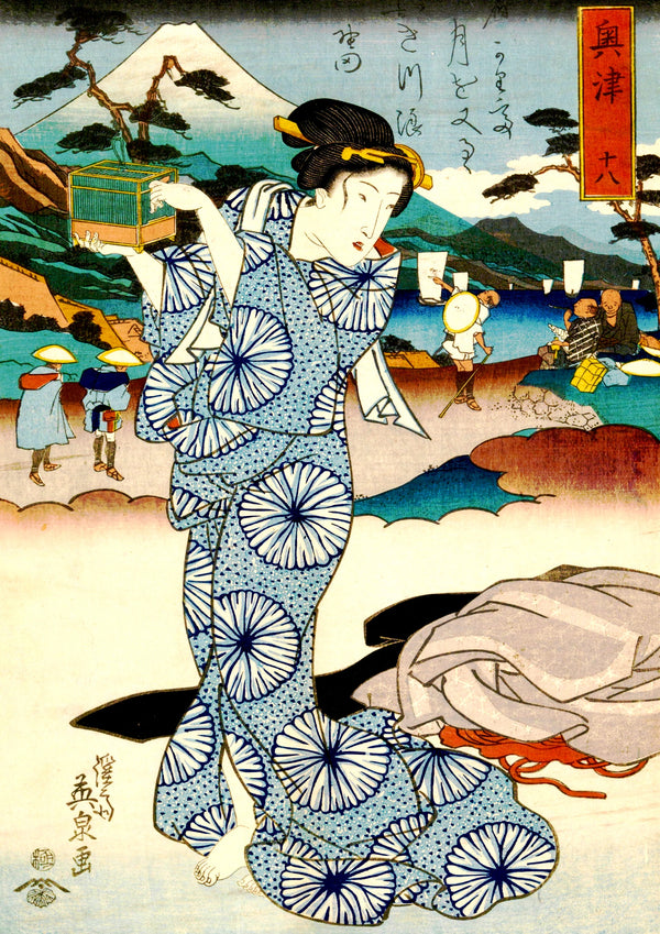 Geisha door Fuji