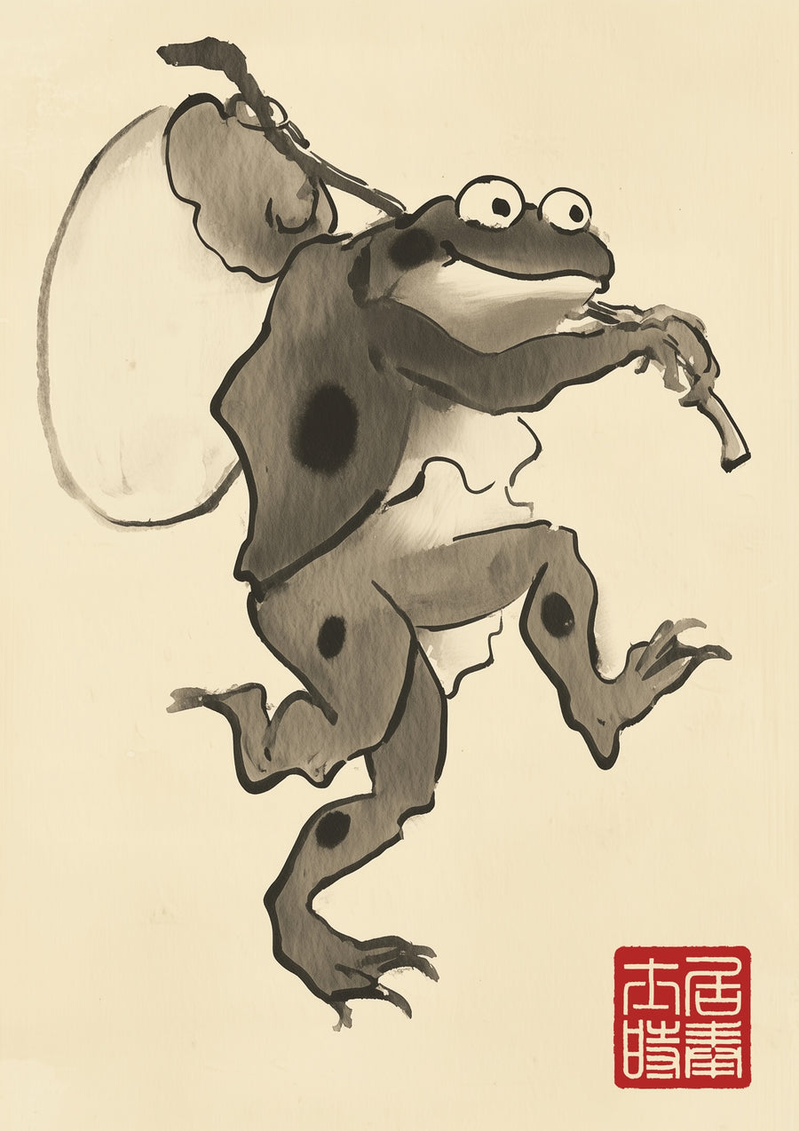 Groda med ekollonsryggsäck - Print only