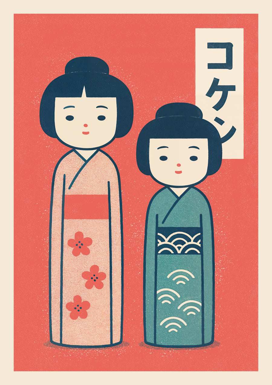 Kokeshi-poppen - Print only