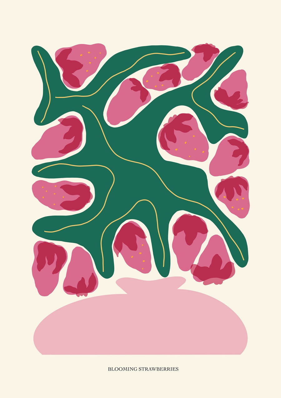 Blühende Erdbeeren - Print only