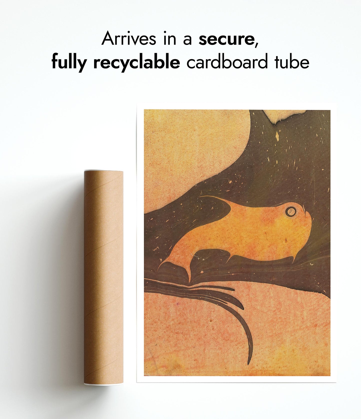 Komposition i brunt och gul-orange (Den lilla valen)