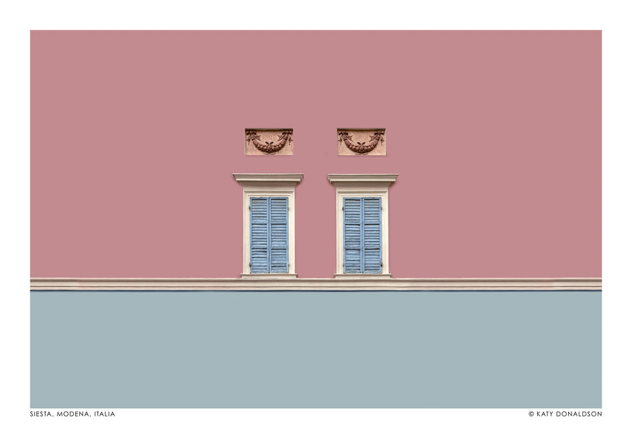 Siesta, Modène, Italie Rose et Bleu - Print only