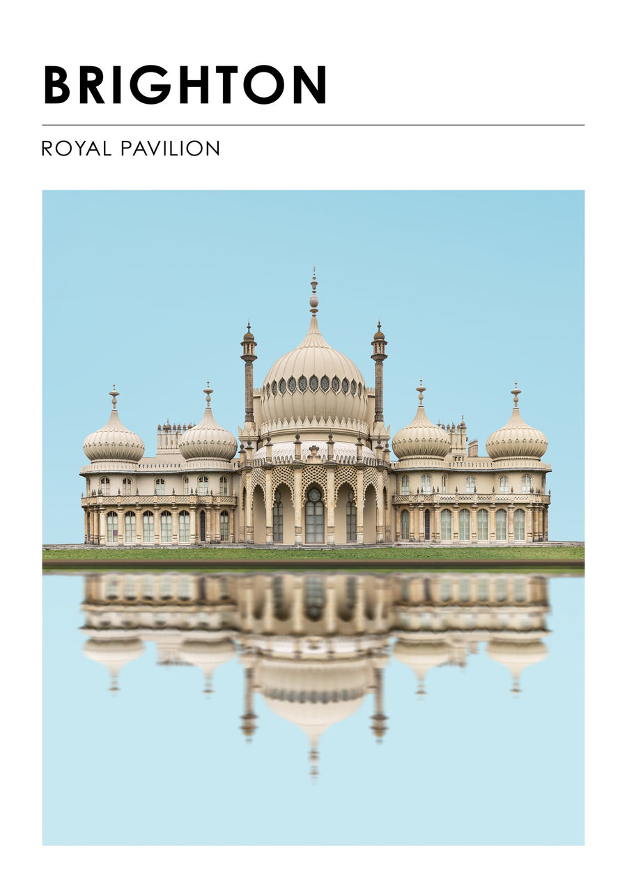 Brighton Pavilion, Weerspiegeld - Print only