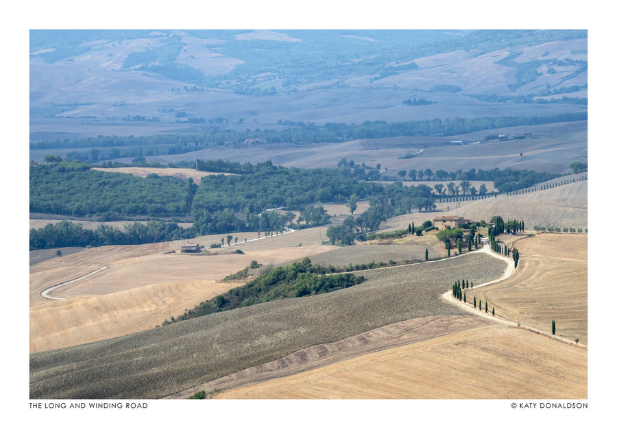 De lange en kronkelige weg landschap - Print only