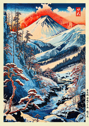 Berget Fuji på vintern