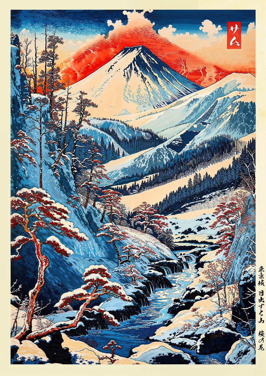 Der Berg Fuji im Winter - Print only