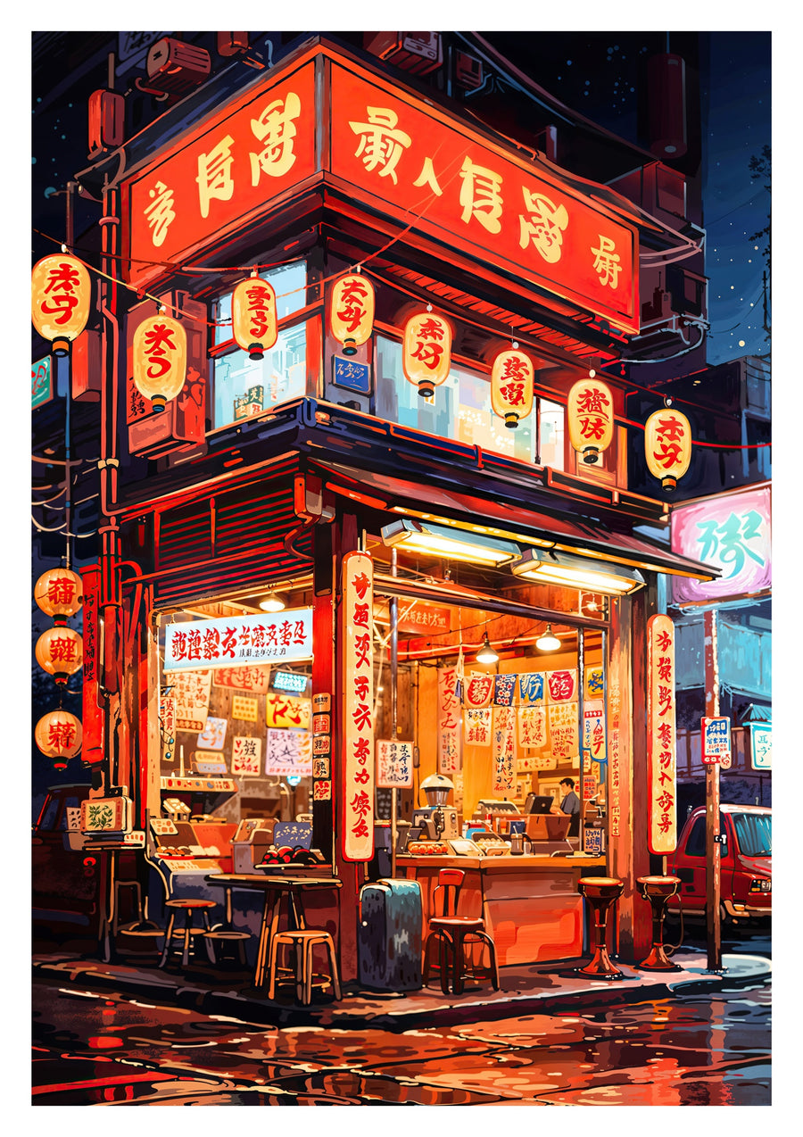 Roter Ramen-Laden - Print only