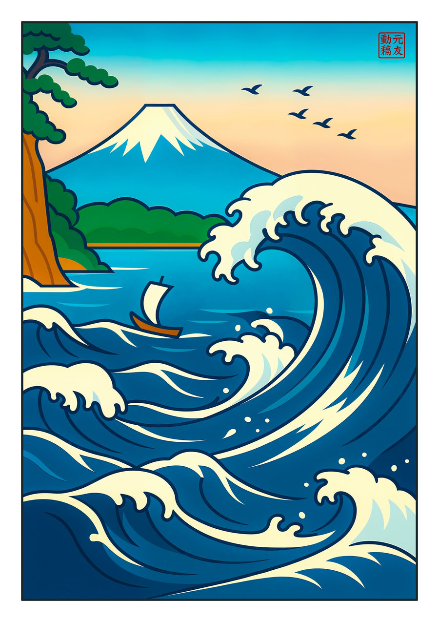Wellen bei Fuji - Print only