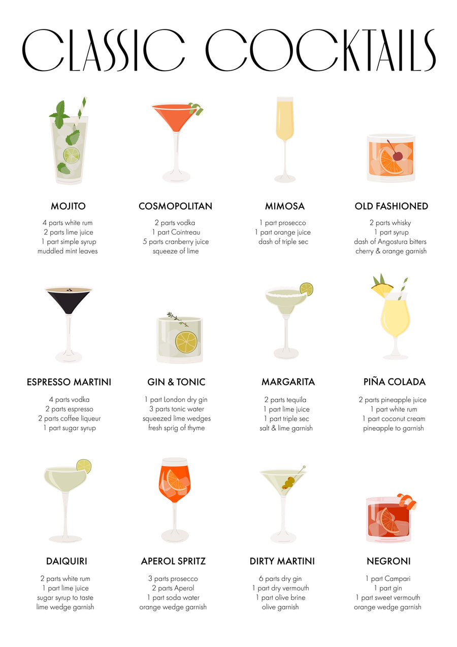 Classic Cocktails - Print only