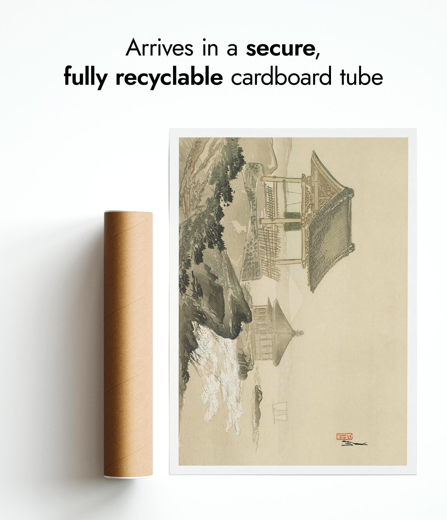 Shrine on the Lake at Mount Fuji