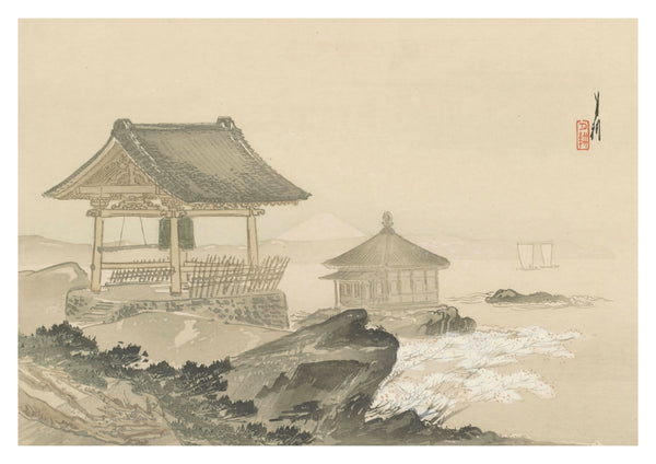 Shrine on the Lake at Mount Fuji