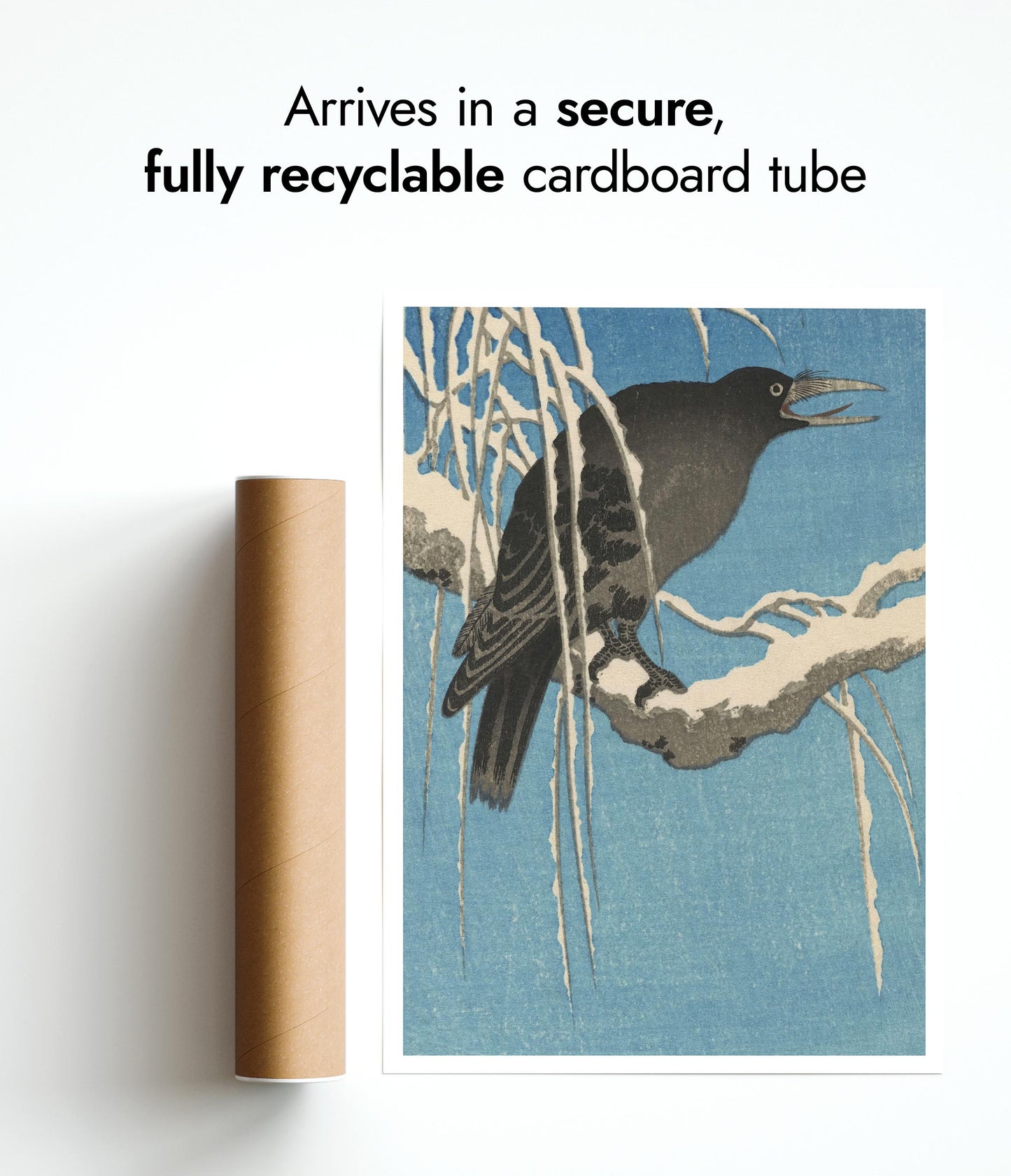 Crow on a Snowy Branch