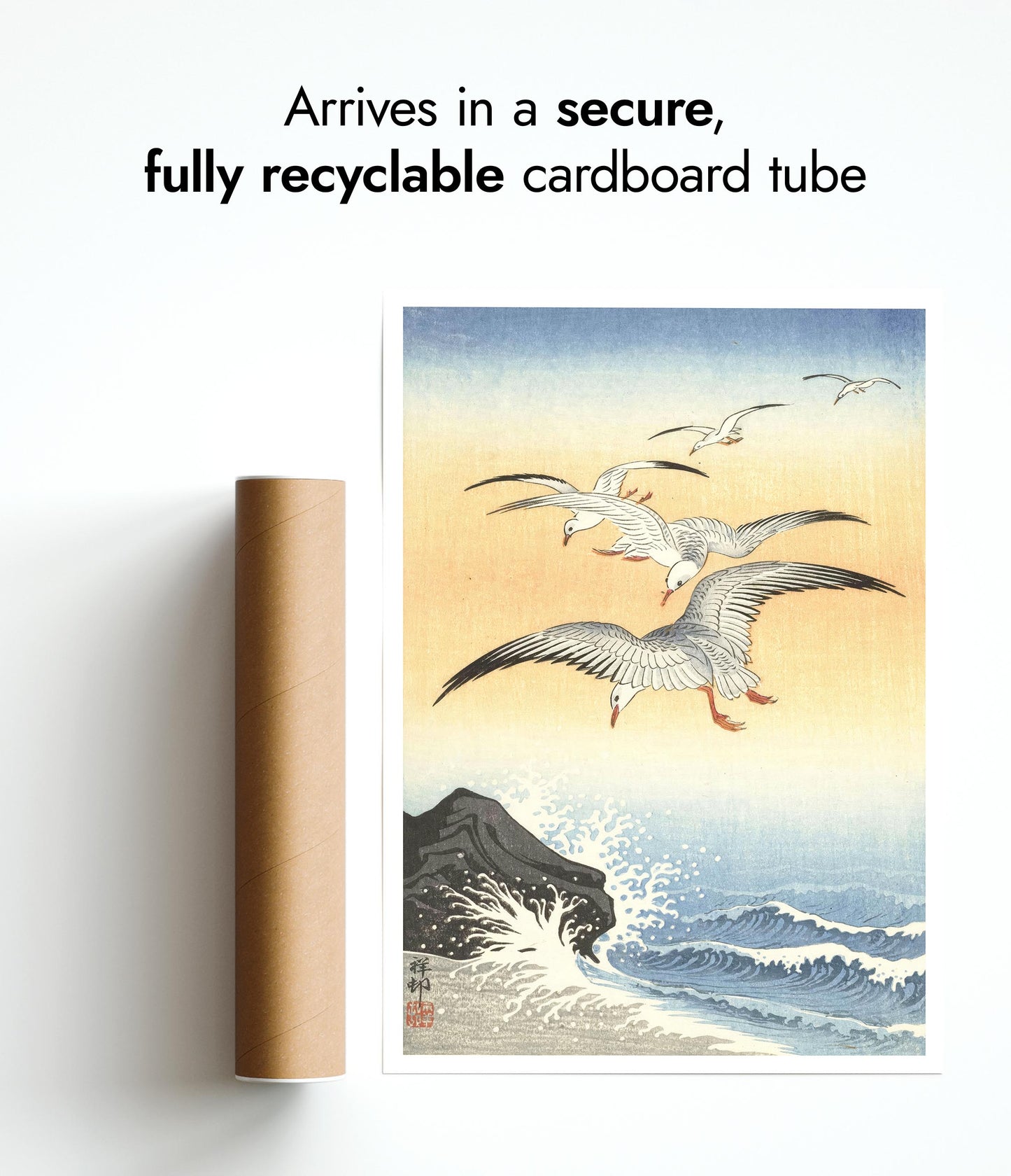 Five Seagulls Above a Stormy Sea