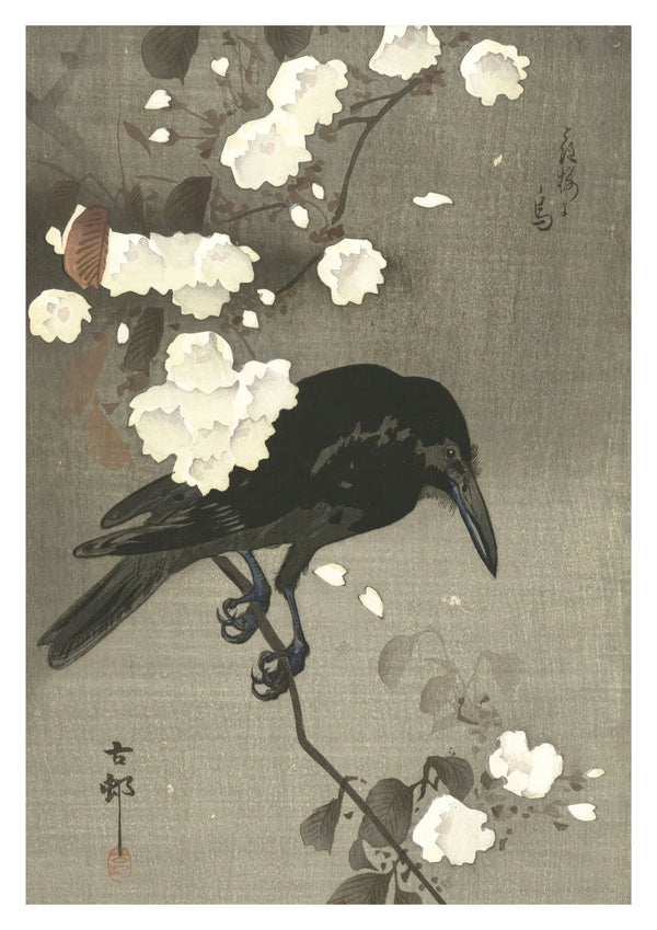 Kraanvogel met kersenbloesem