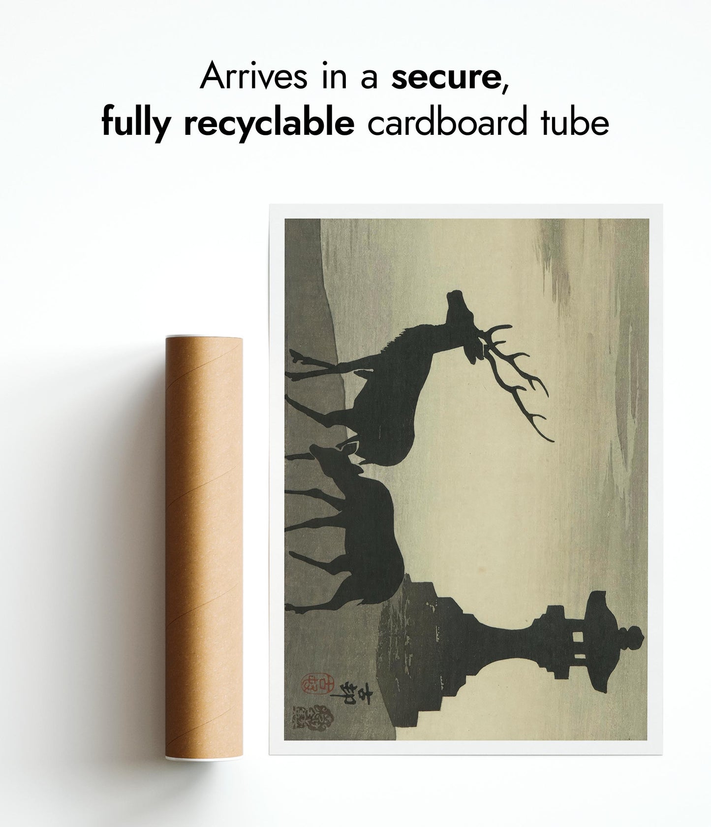 Silhouetted Pair of Deer at Itsukushima