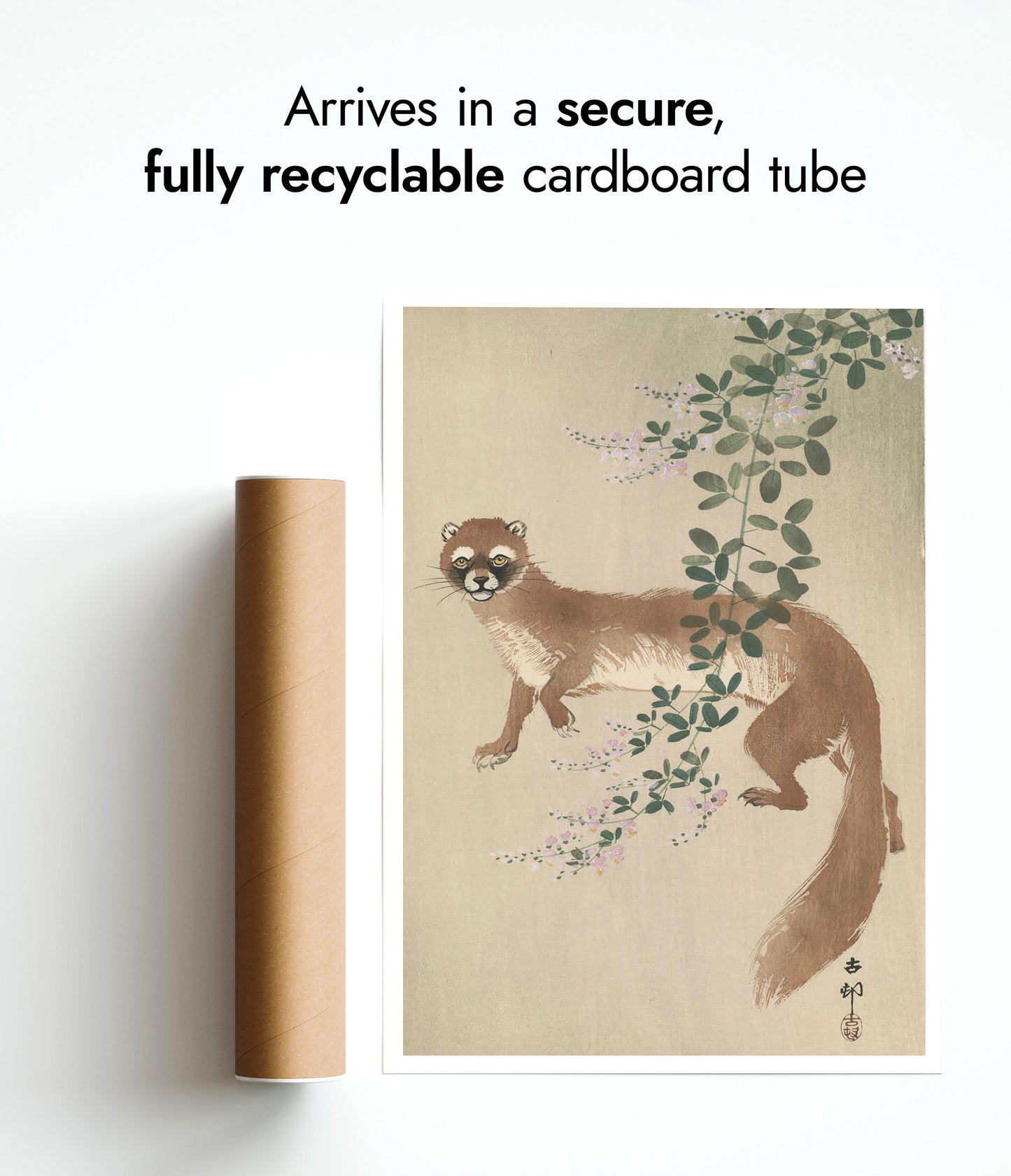 Hermelijn en bloeiende struikklaver