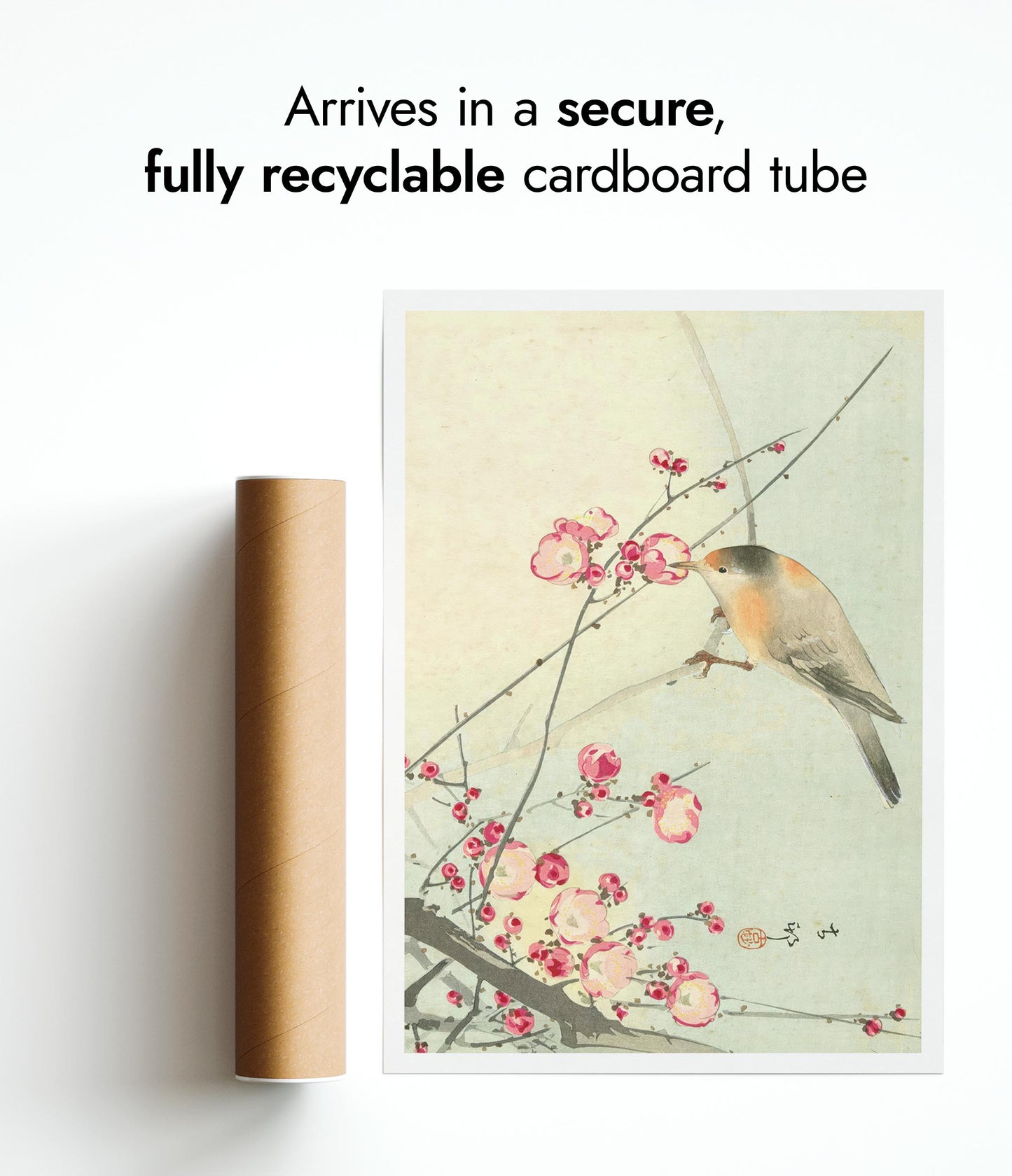 Sångfågel på blomgren