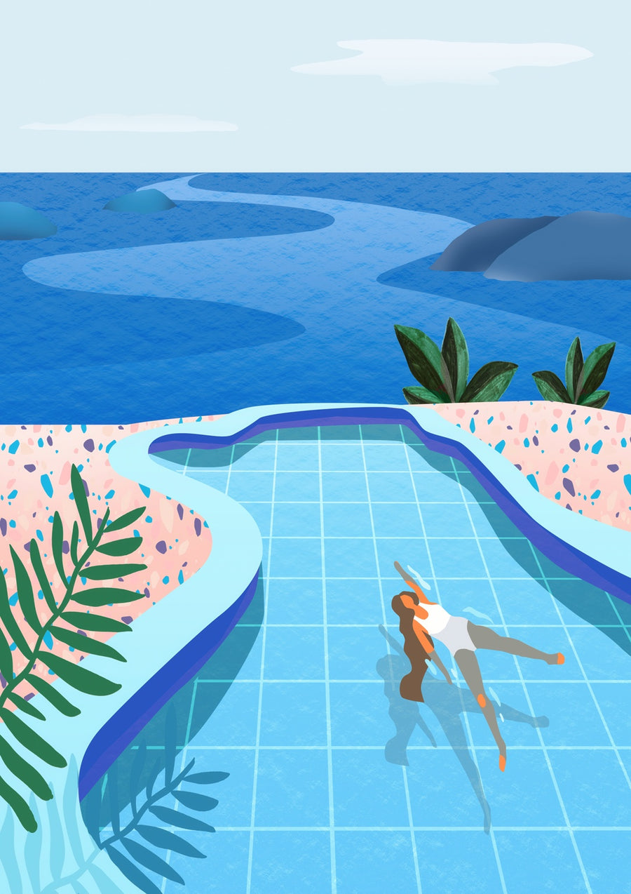 Girl in Pool - Print only