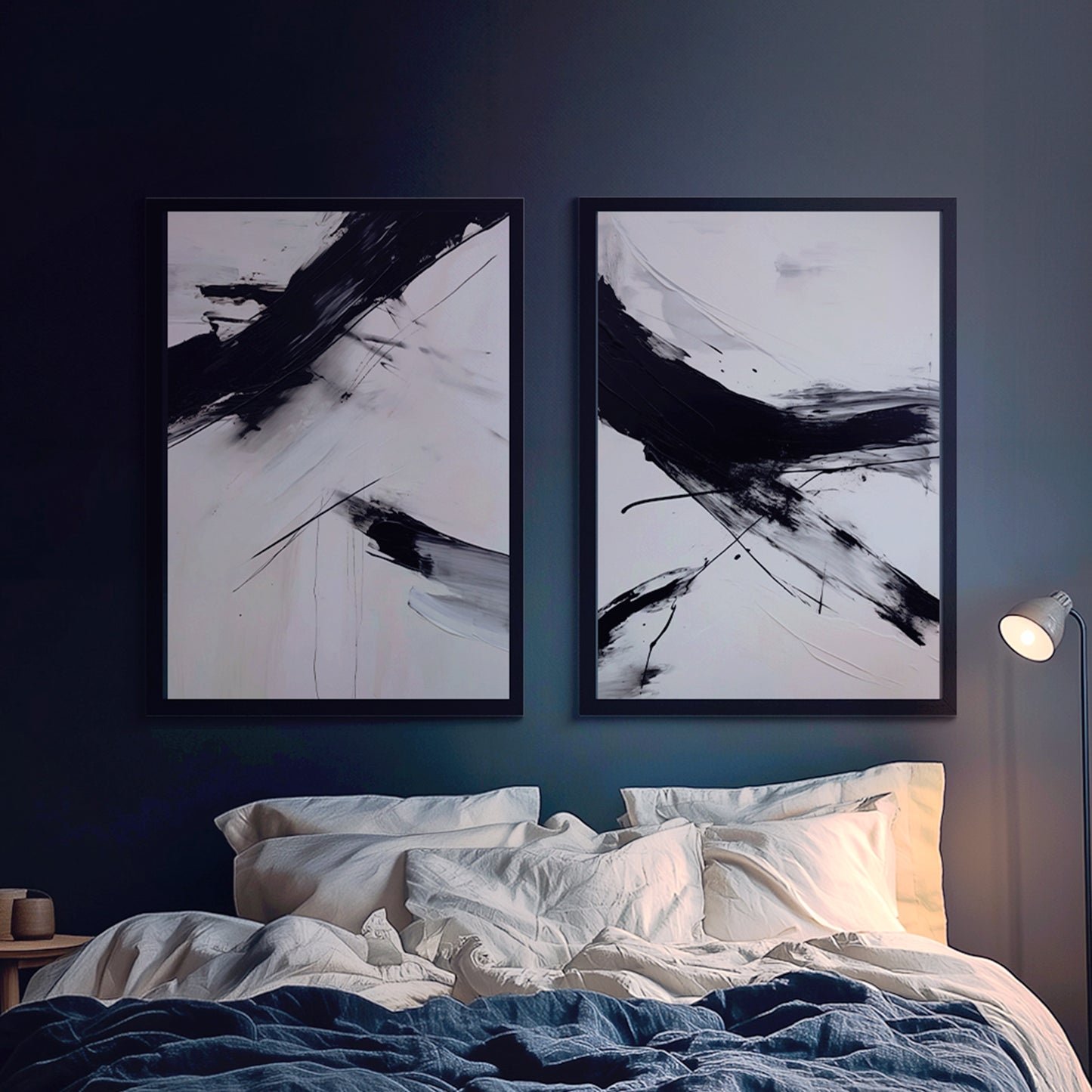 Duo abstrait noir et blanc