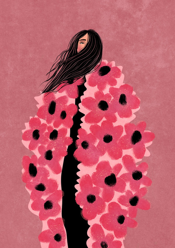 Woman Covered In Flowers